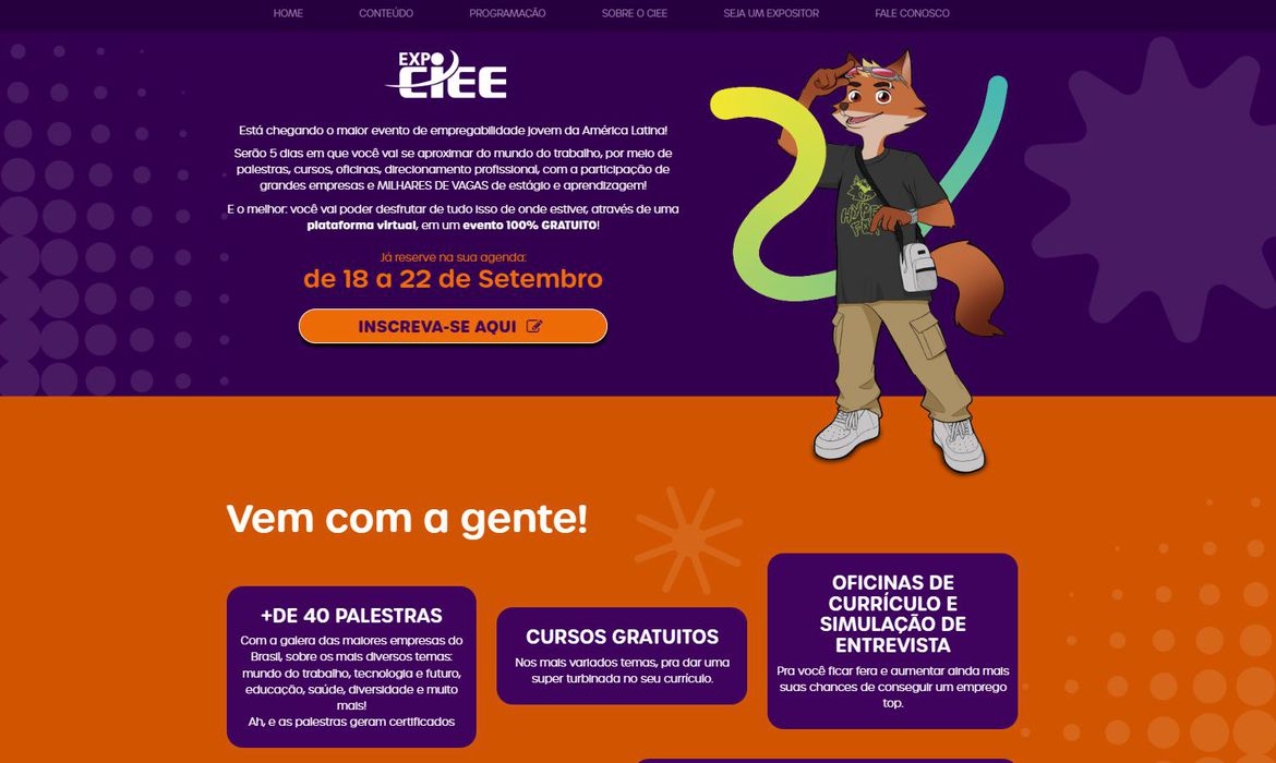 CIEE promove Expo Virtual com mais de 10 mil vagas para estágio e aprendizagem