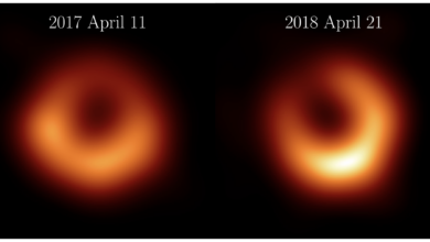 A Event Horizon Telescope Collaboration divulgou novas imagens de M87* a partir de observações feitas em abril de 2018, um ano após as primeiras observações em abril de 2017.