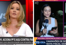Reportagens da Globo e do SBT sobre as multas a caminhões com doações no RS
