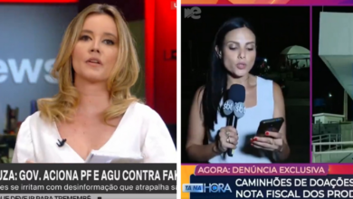 Reportagens da Globo e do SBT sobre as multas a caminhões com doações no RS